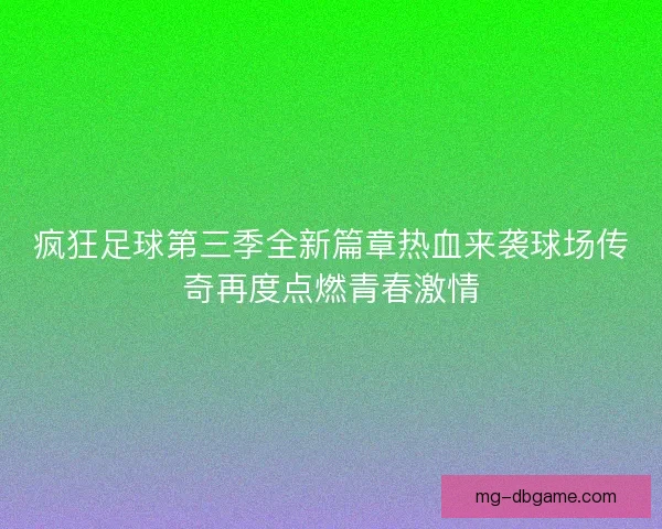 疯狂足球第三季全新篇章热血来袭球场传奇再度点燃青春激情