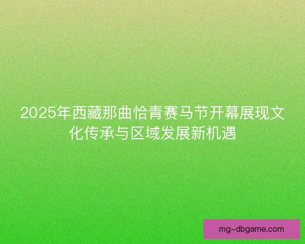 2025年西藏那曲恰青赛马节开幕展现文化传承与区域发展新机遇